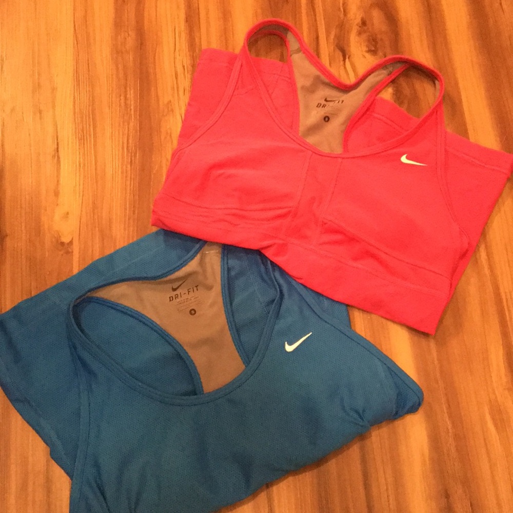 Two Nike dri-fit tanks